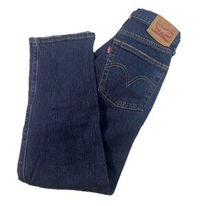 Levis 501 Jeans Womens 26 Blue Medium Wash High Rise Tapered Distressed 26x26